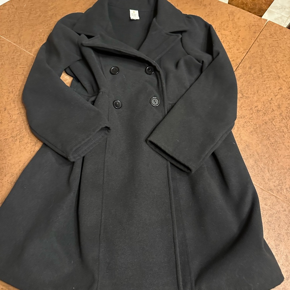 Girl’s Black Double-Breasted Coat